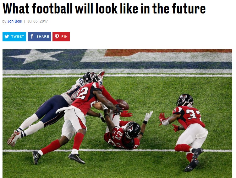 A screenshot of this article about football