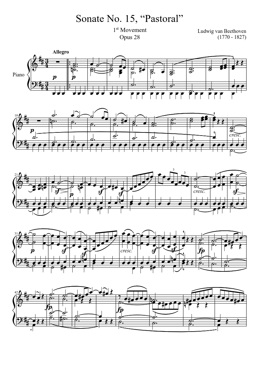First page of the first movement